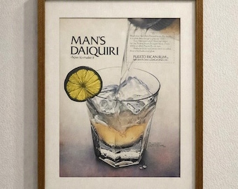 Vintage Paper Advertisement: Man's Daiquiri, 1968 (frame not included)