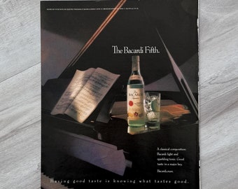 Vintage Paper Advertisement: The Bacardi Fifth, 1990