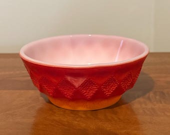 One Orange and Red Anchor Hocking Fire King Handled Bowl MULTIPLES