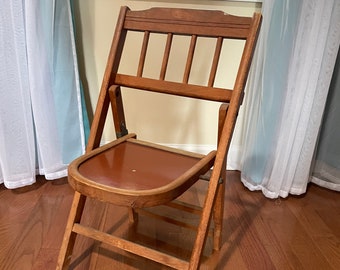 Vintage Child's Wooden Folding Chair Without Arms ~ Babee Tenda