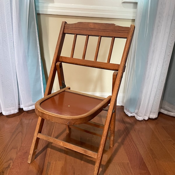 Vintage Child's Wooden Folding Chair Without Arms ~ Babee Tenda