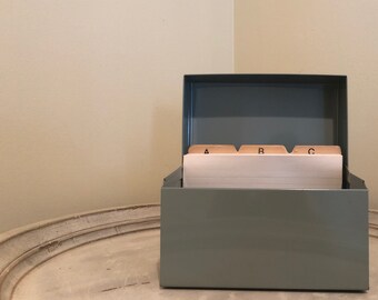 Vintage Recipe Box by Ohio Art ~ Metal Receipt File Box