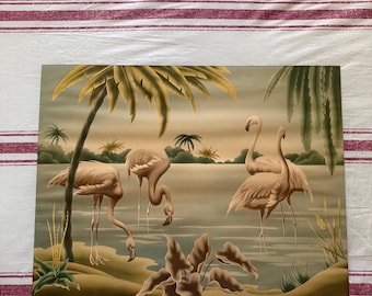 Vintage Flamingo Lithograph, Turner Manufacturing Company, Artist Alfonso Toran