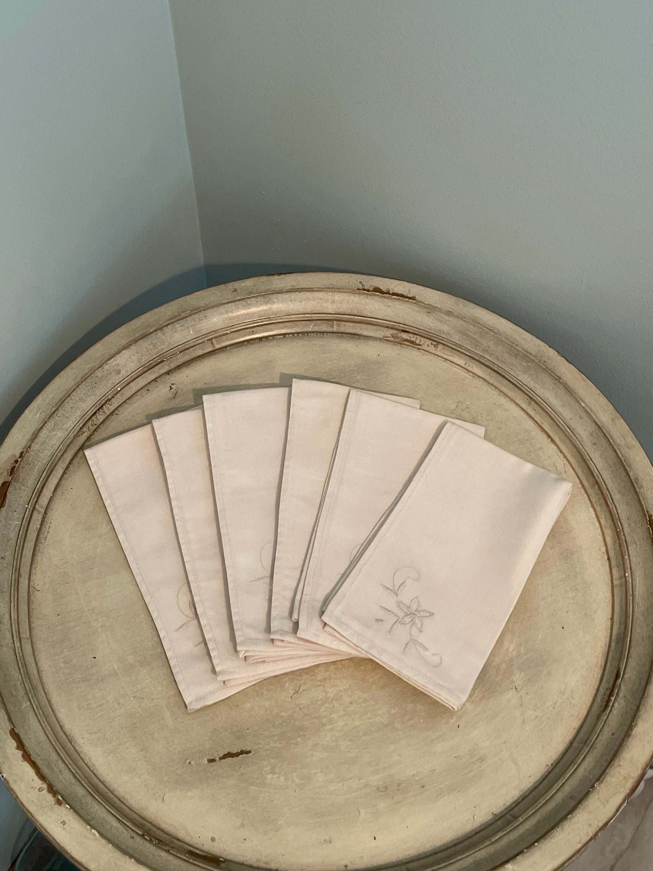 Vintage Cloth Napkins Set of 6 Floral Embroidered Etsy UK