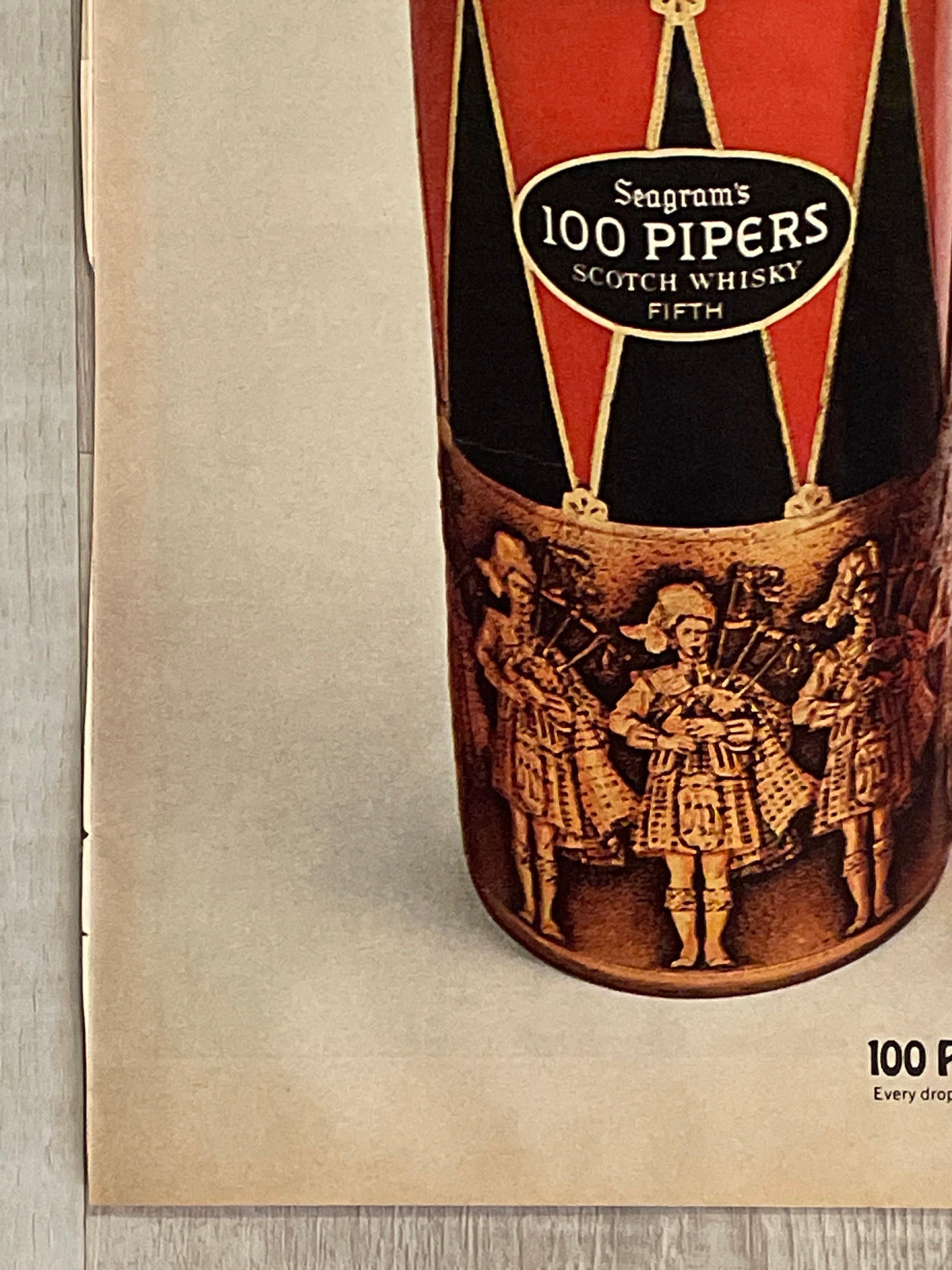 Vintage Paper Advertisement ~ Seagram's Scotch Whisky ~ 100