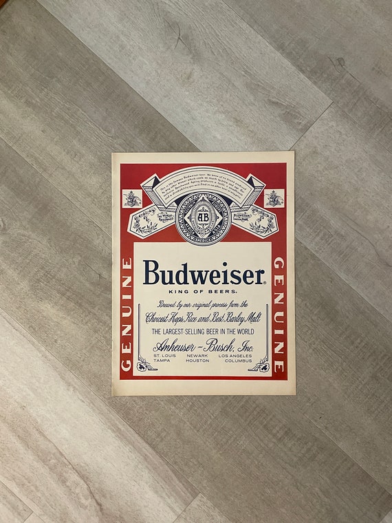 バドワイザー レトロ広告 ポスター B4フレーム付き ◇ Budweiser