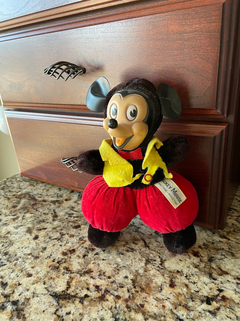 Antique Plush Mickey Mouse, Walt Disney Production, Made in Japan image 2