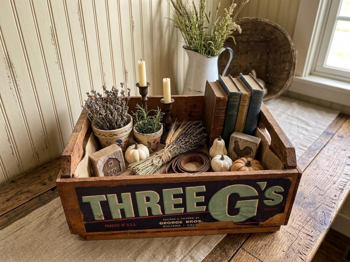 Vintage Wooden Fruit Box - Etsy