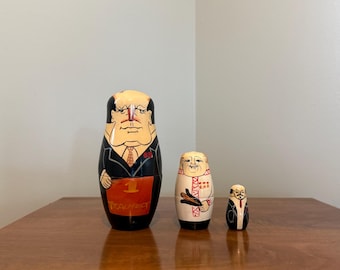 Vintage Matryoshka Russian Nesting Dolls, Wooden Soviet Leaders - Etsy