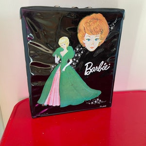 Vintage Barbie Doll Case 1963 Black Vinyl Etsy