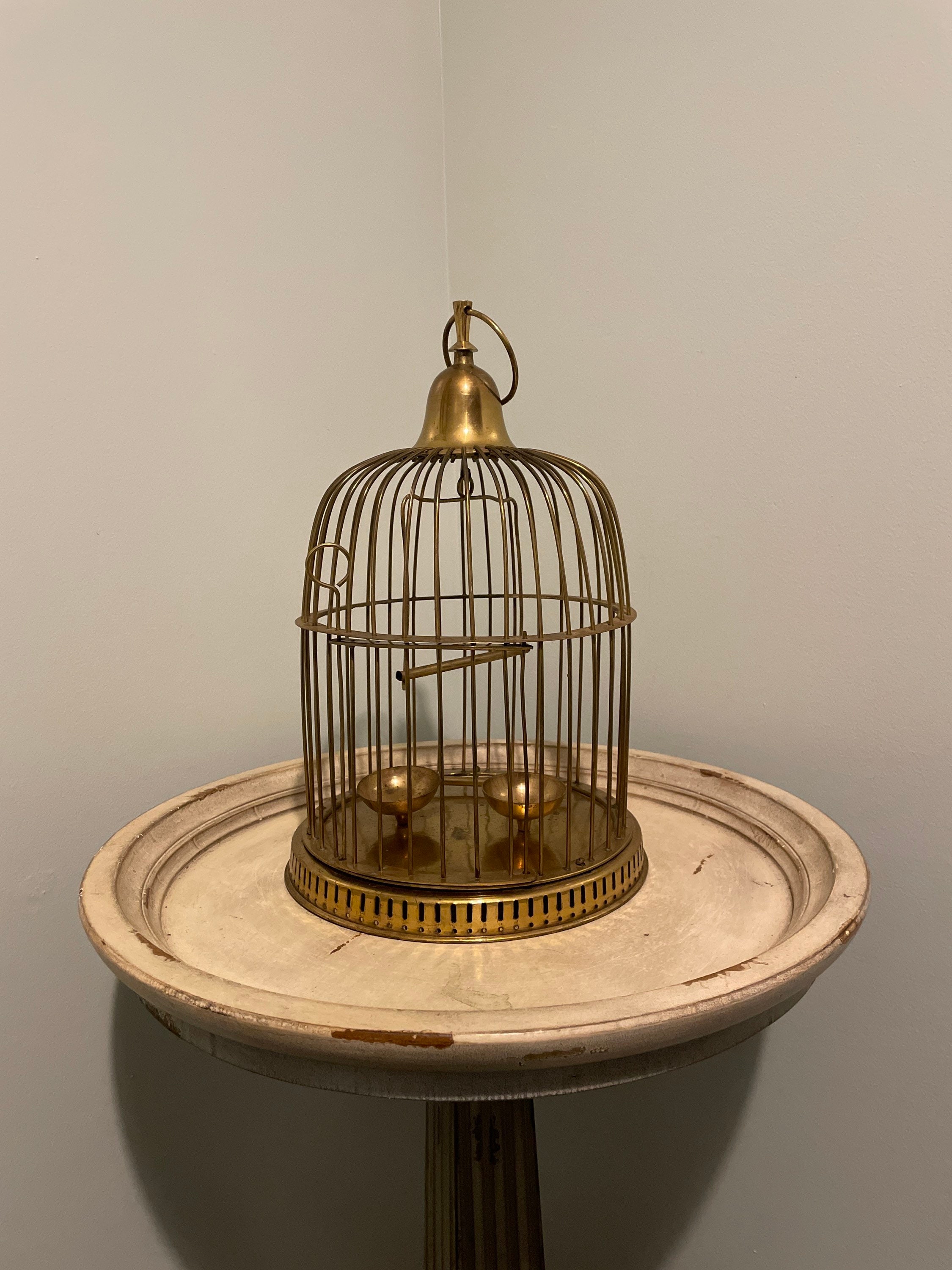 Dollhouse Miniature Brass Bird Cage w/Swinging Bird – The Stand Alone