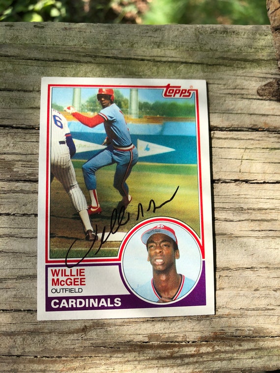1983 Willie Mcgee Signed Rookie TOPPS Baseball Card 49 