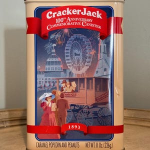 Vintage Cracker Jack Tin ~ Celebrating 100 Years of Fun ~ 1983 to 1993