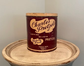 Vintage Charles Pretzels Tin