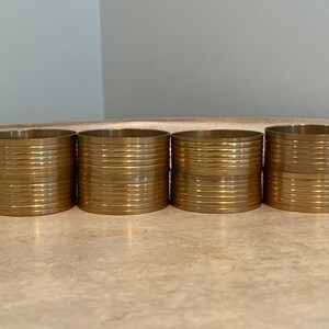 Vintage Napkin Rings ~ Set of 8 ~ Ribbed Gold