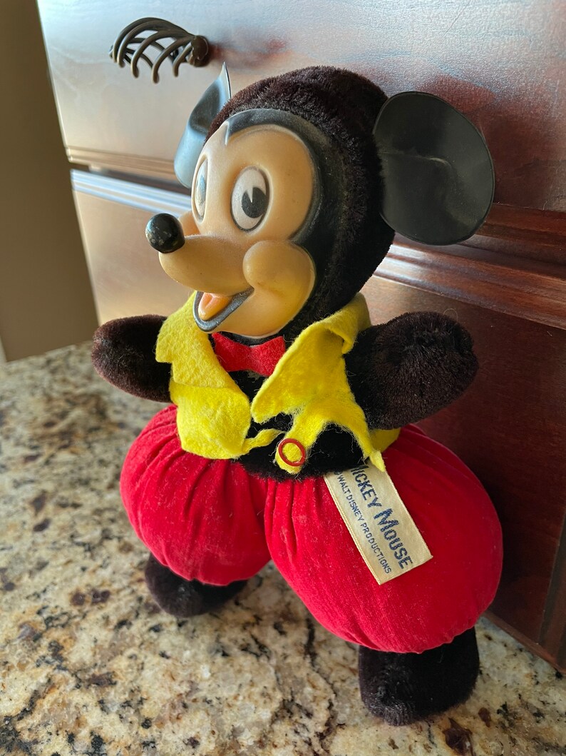 Antique Plush Mickey Mouse, Walt Disney Production, Made in Japan image 3
