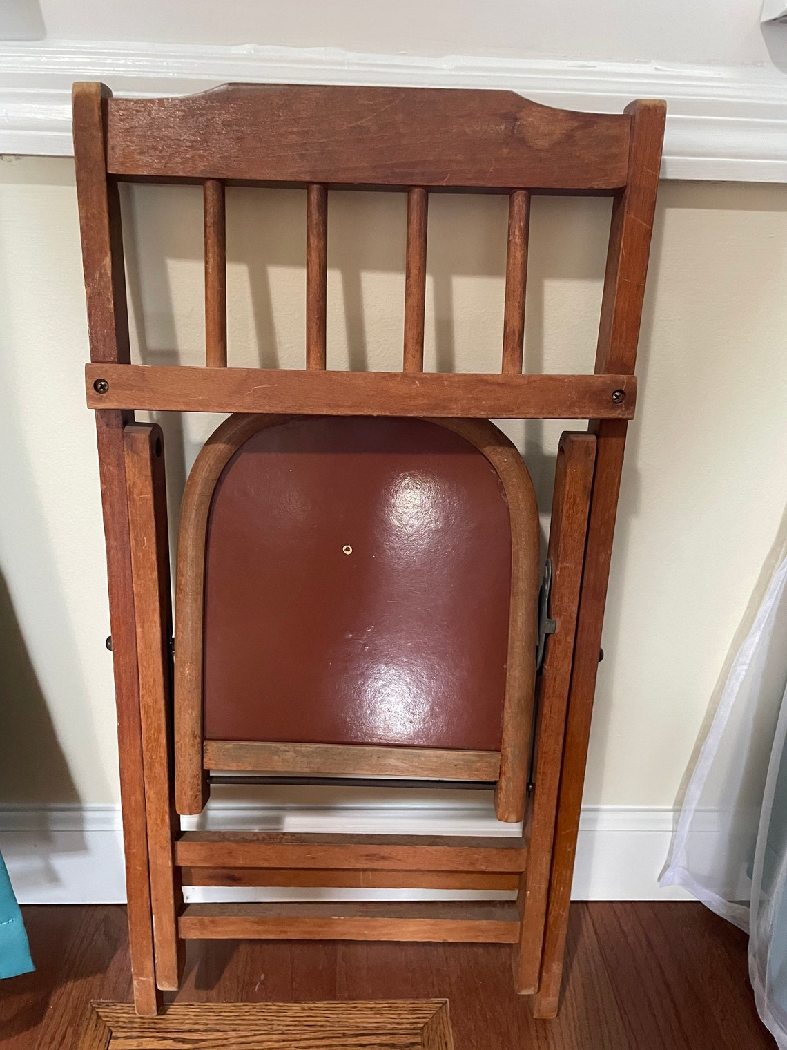 Vintage Child's Wooden Folding Chair Etsy