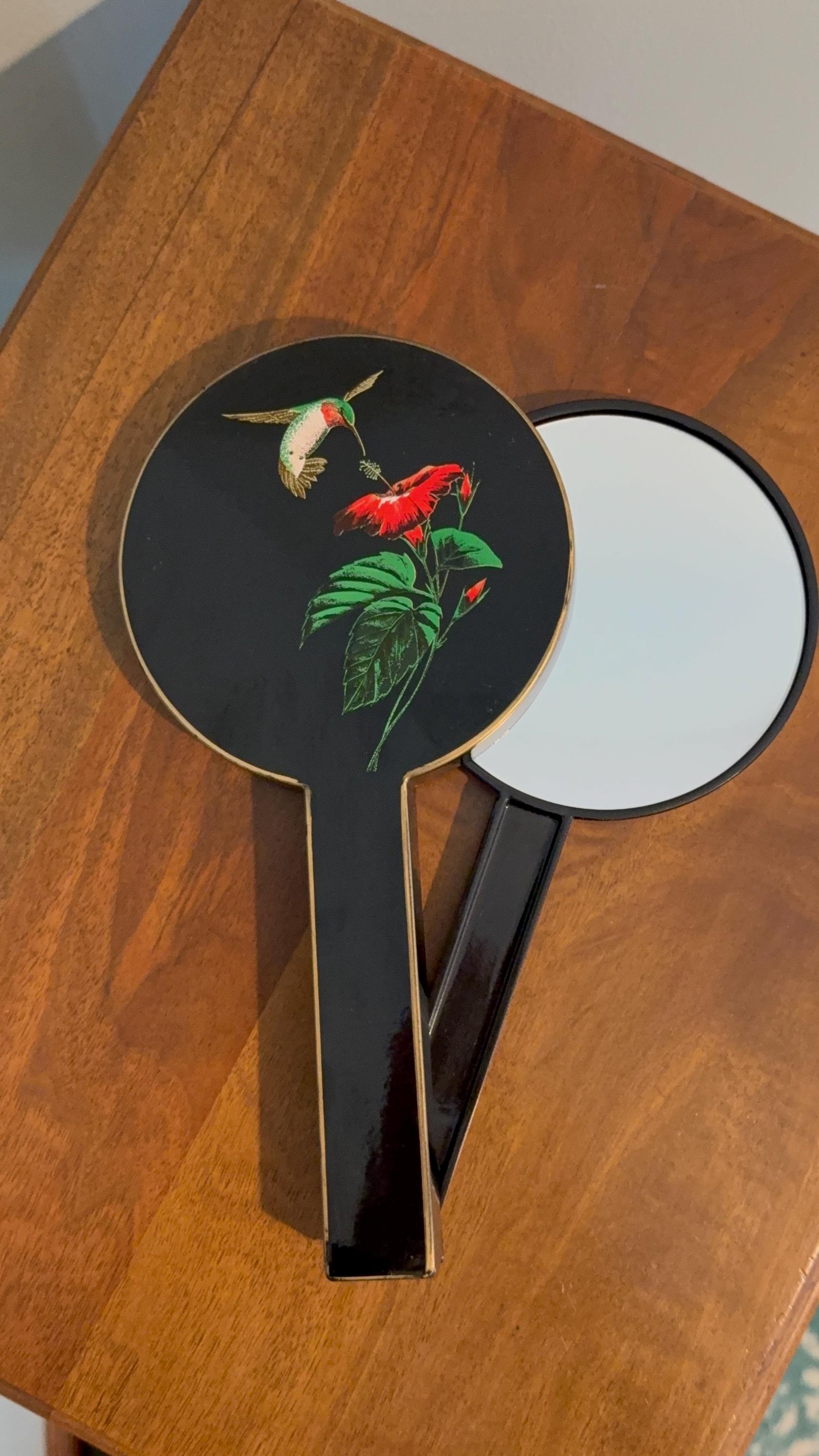 Vintage Nesting Hand Mirrors by Otagiri Japan, Hummingbird and