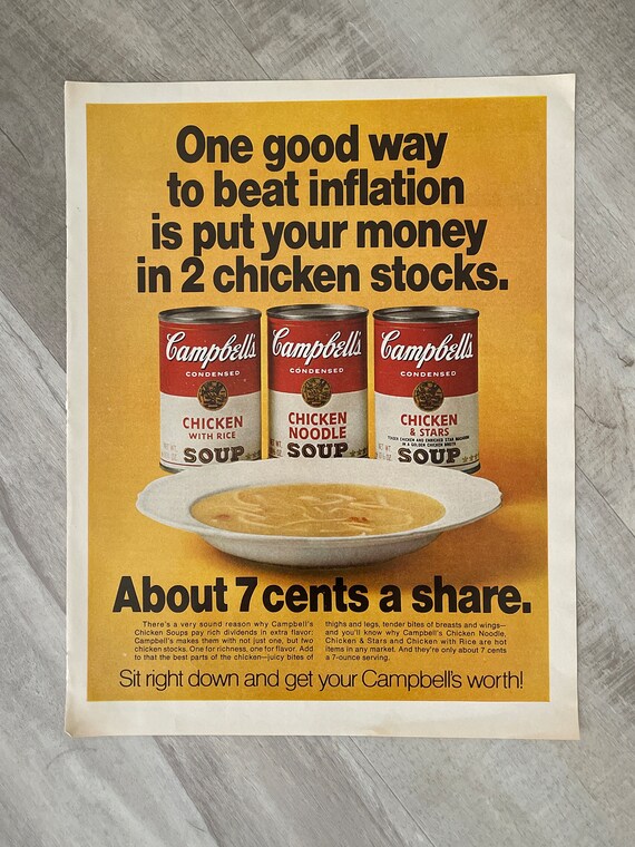 Vintage Paper Ad ~ Campbell's Chicken Noodle Soup ~ 1970 - Etsy
