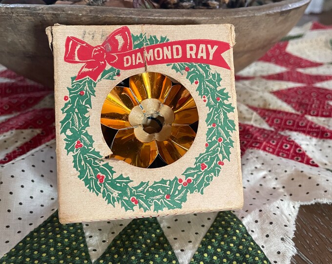 Vintage Light Reflectors Diamond Ray Box Multicolored Jeweled