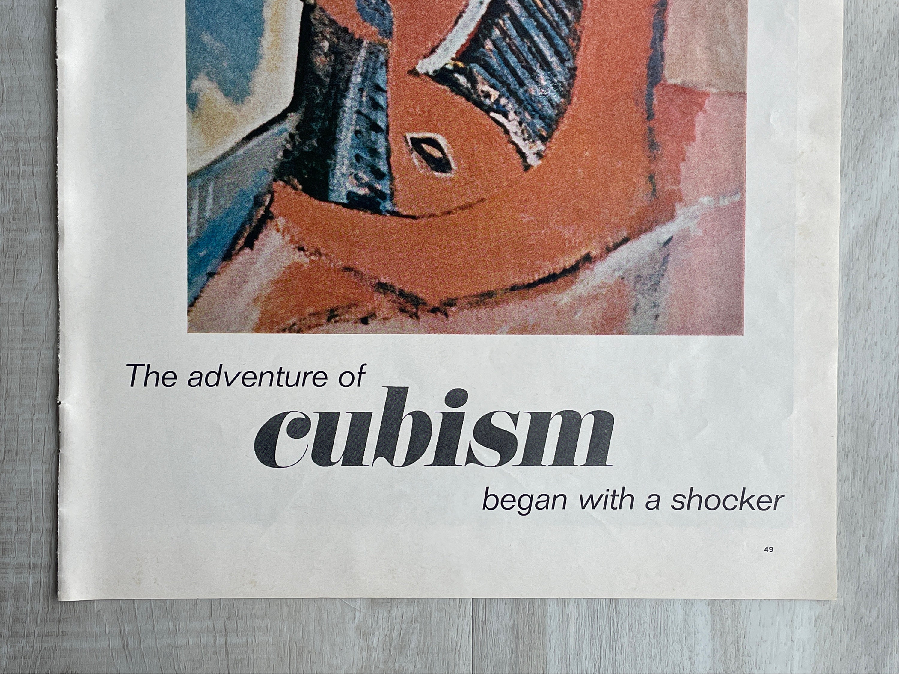 Vintage Magazine Print ~ the Adventure of Cubism Began With