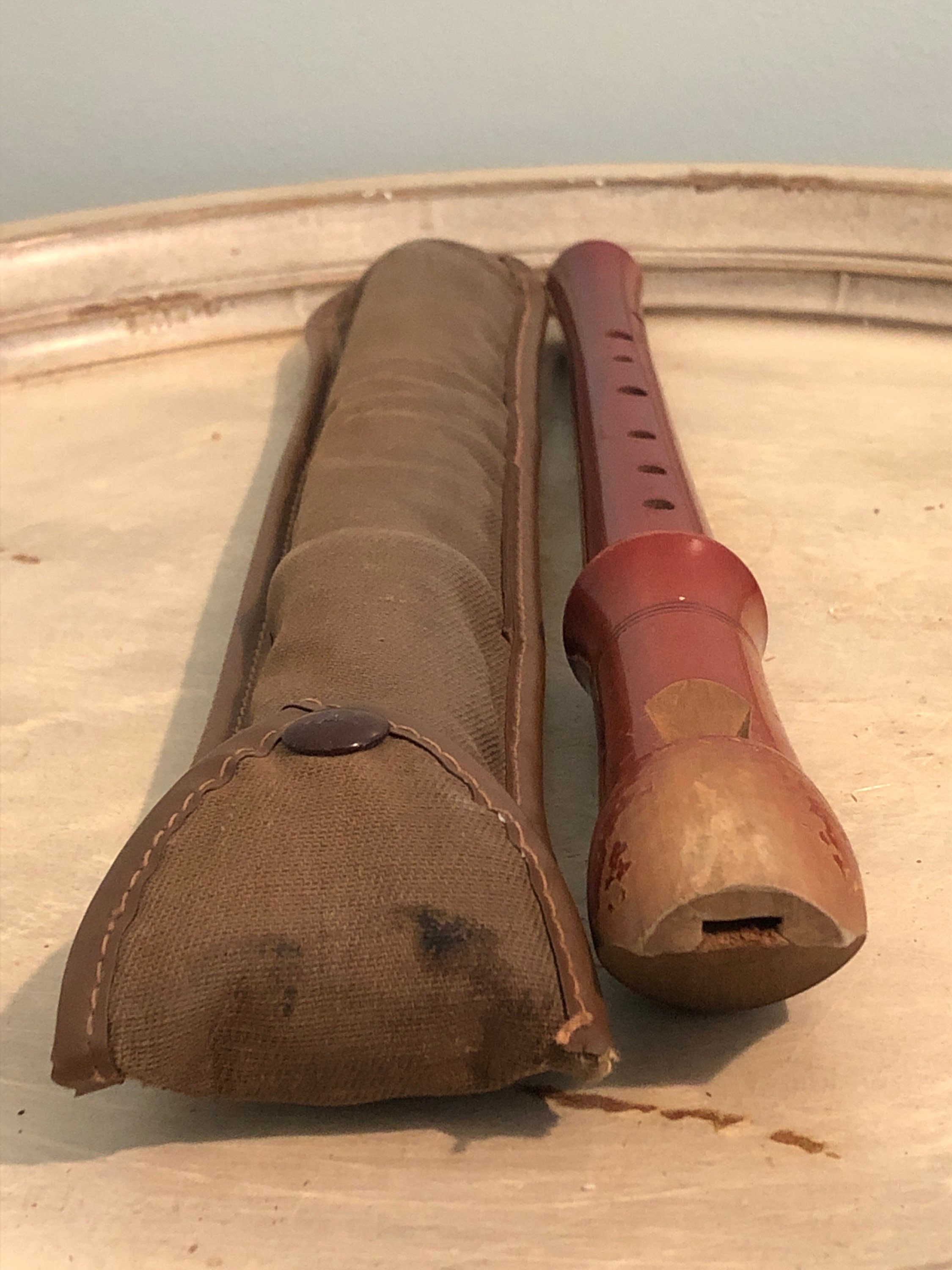 Vintage Wooden Recorder With Case Red Color Recorder - Etsy