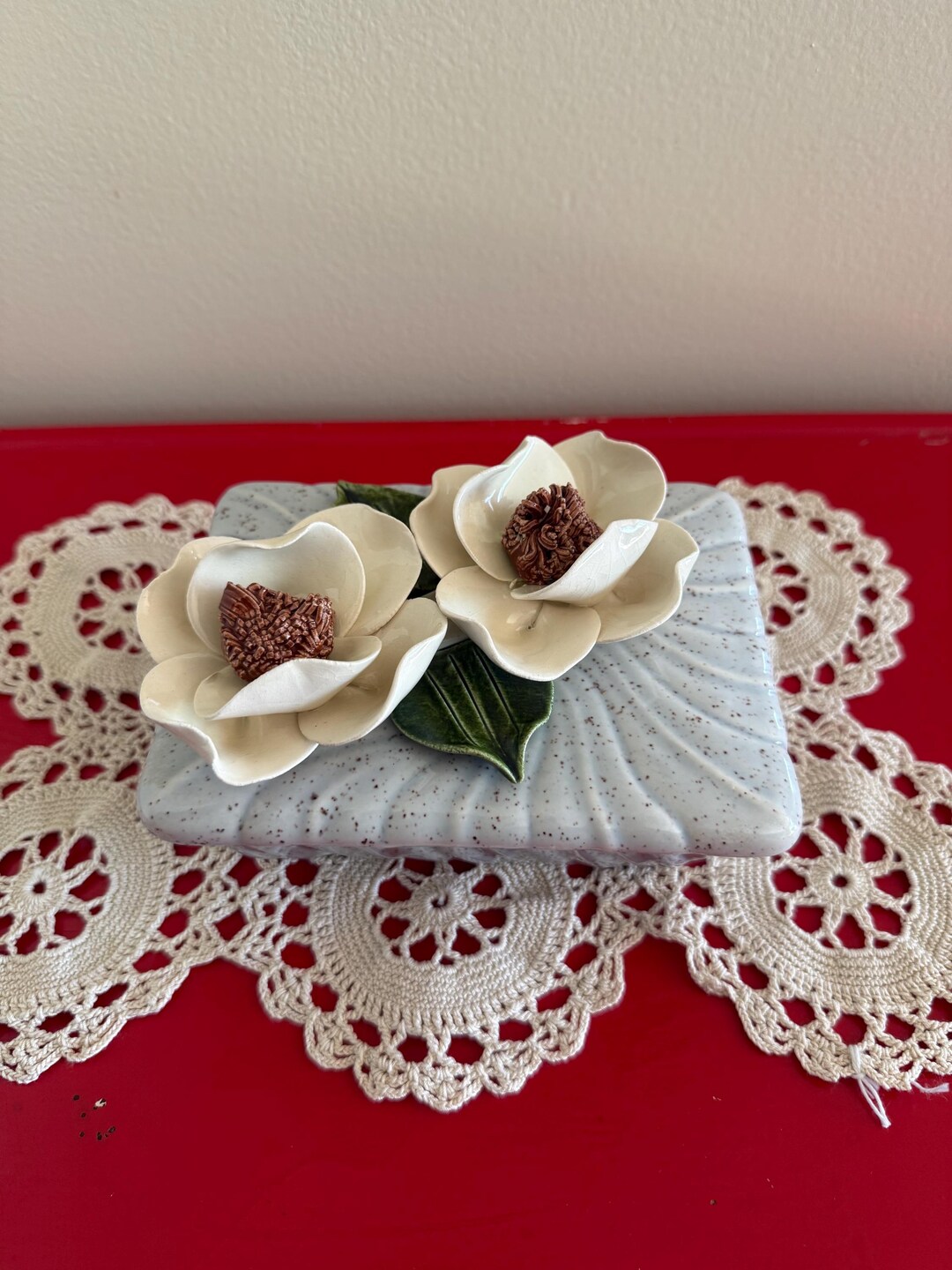Vintage Frazier Trinket Box ~ 1960’s ~ Magnolia Floral Decoatio. - Etsy