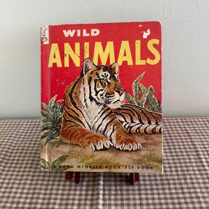 Vintage Children&#39;s Book ~ Wild Animals ~ Rand McNally Book ~ Elf Book