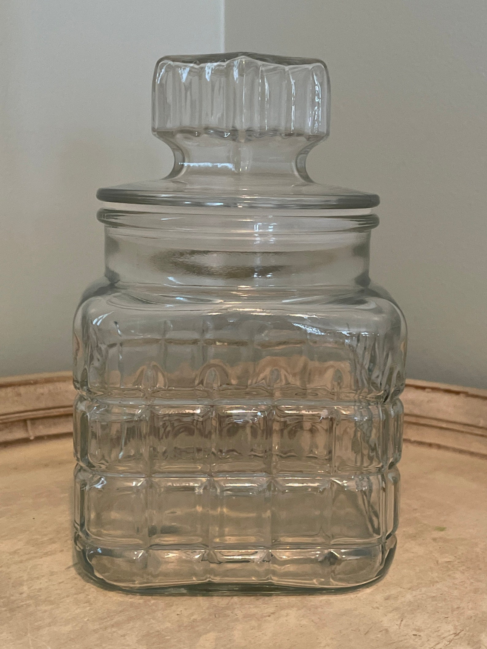 Vintage Glass Storage Jar With Lid - Etsy