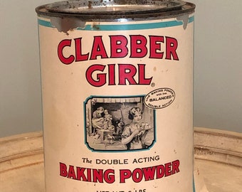 Vintage Clabber Girl Tin ~ 5 Pound
