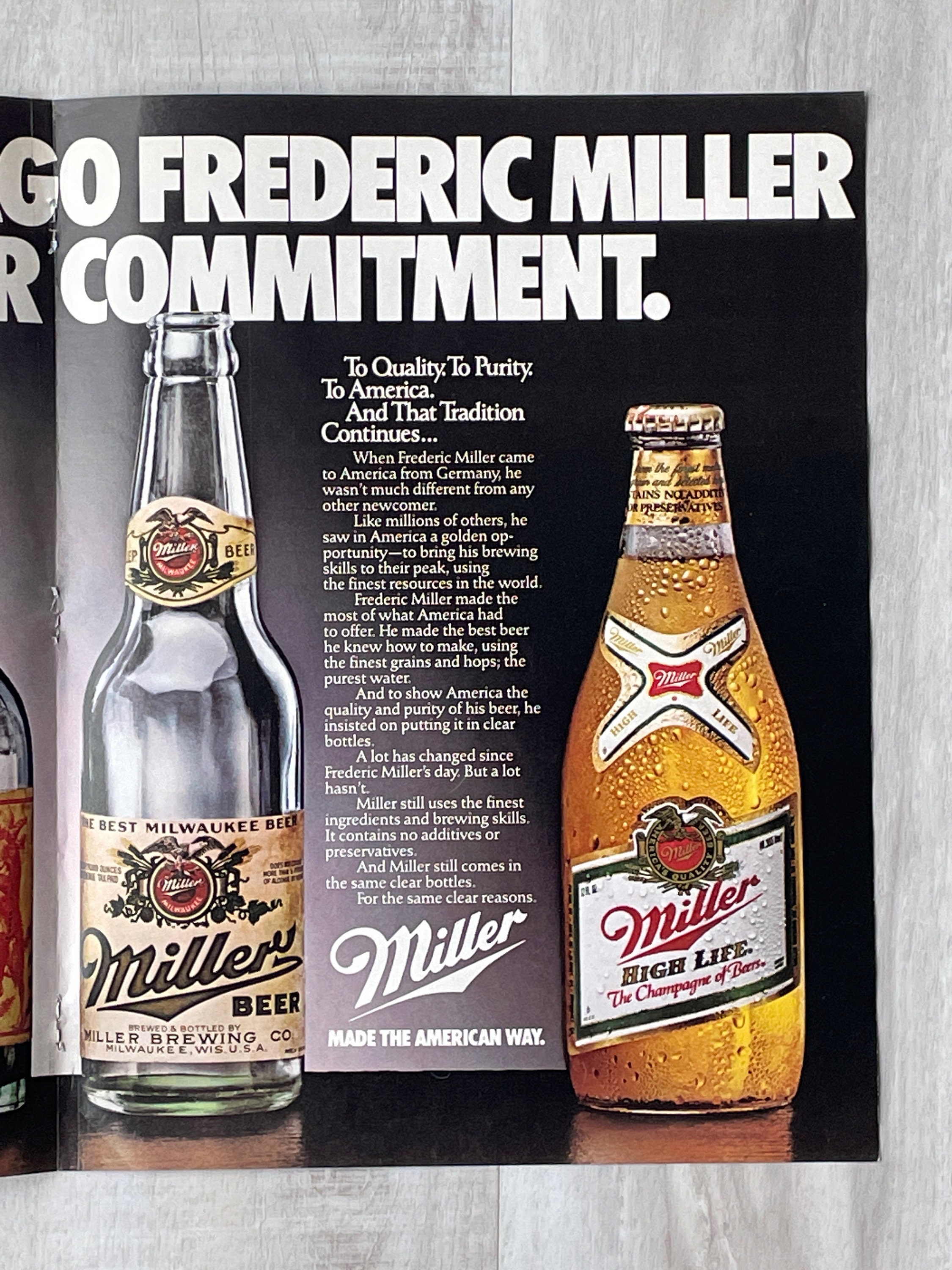 Adovatising Tins　缶の広告　MILLER’S 1972 Miller High Life Beer Ad Miller Time Fishing Theme | eBay