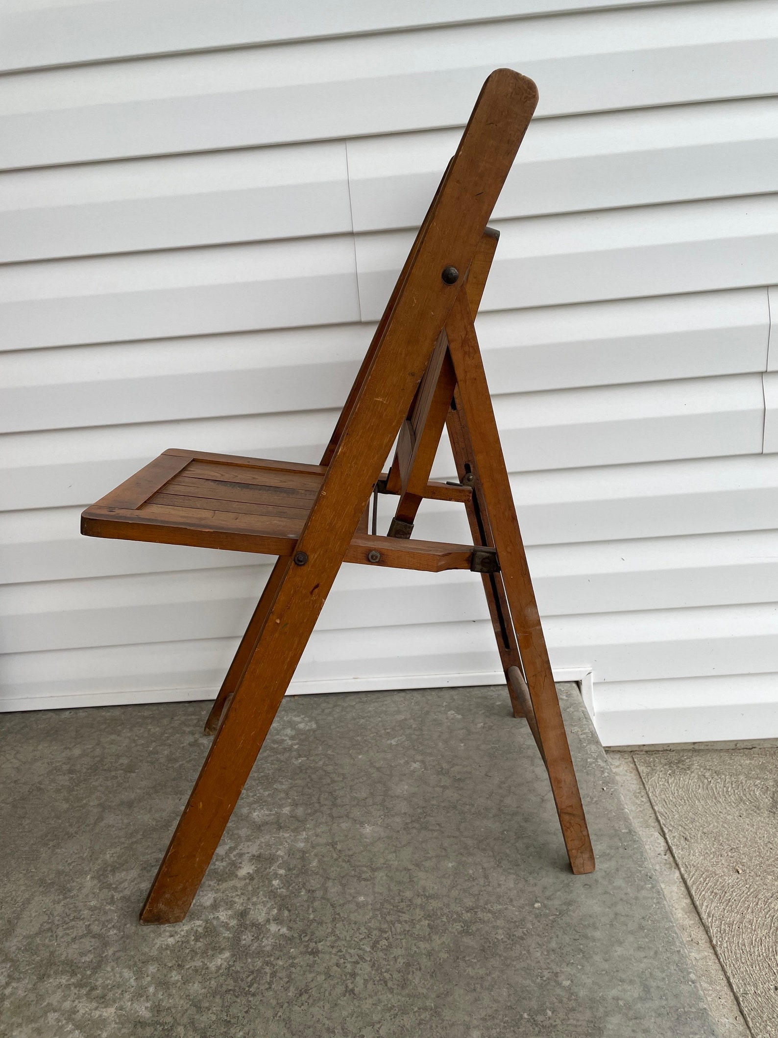 Vintage Wooden Folding Chair by Heywood Wakefield Etsy