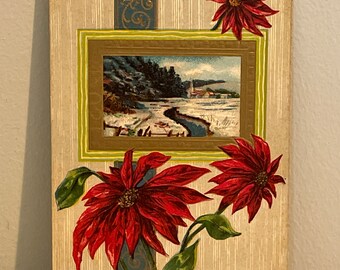 Antique Postcard: A Happy New Year, Winter Scene