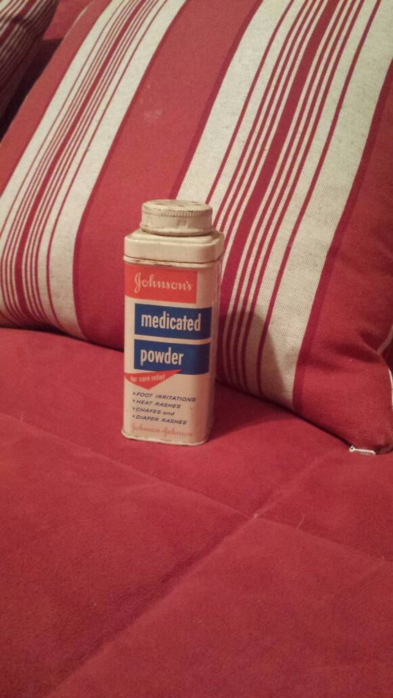 Home Decor Vintage Advertising Johnson and Johnson Medicated Powder Tin Gift Under 20