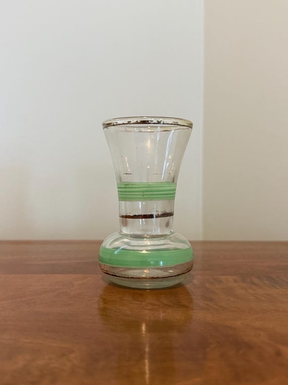 Vintage Bud Vase ~ Single Vase ~ Green and Gold Striped Accent Colors ~ Bartlett Collins #1
