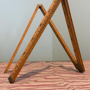 Vintage Folding Ruler ~ Two Foot or 24 Inch ~ Stanley No 61 ~ Measuring Tool