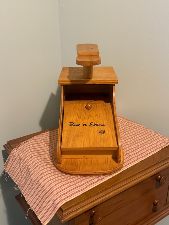 Vintage Shoe Shine Box ~ Rise N Shine ~ Wooden Storage - Etsy