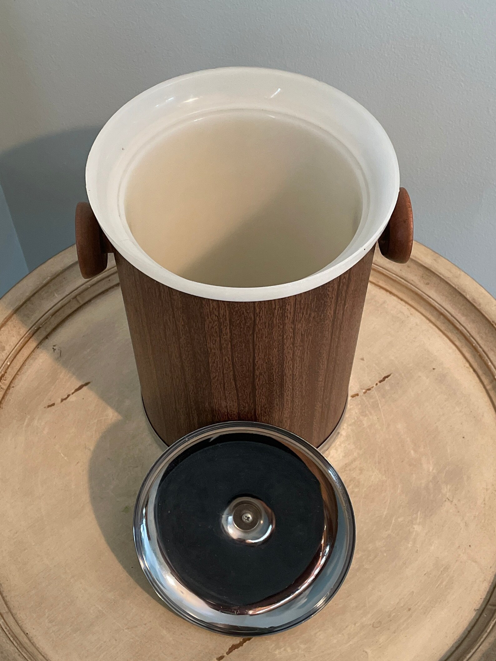 Kromex Ice Bucket Faux Wood Ice Bucket with Lid Barware Etsy