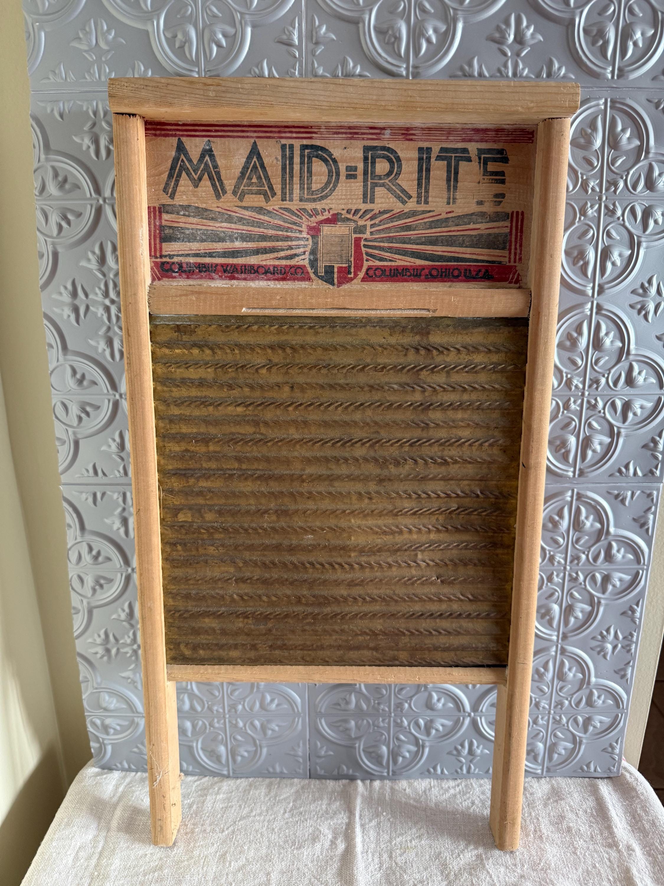 Antique MAID-RITE Washboard by Columbus Washboard Co, No. 2062