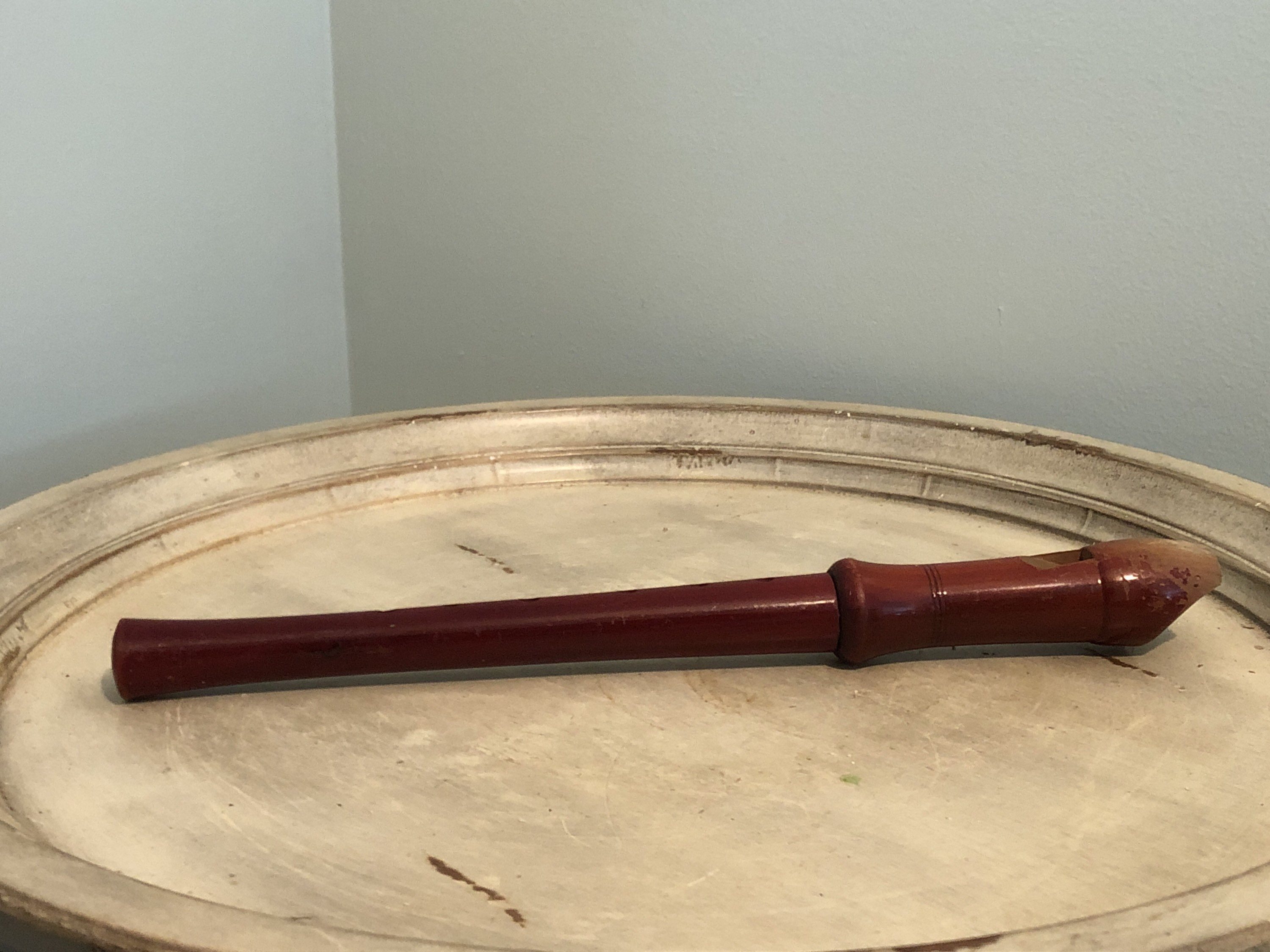 Vintage Wooden Recorder With Case Red Color Recorder - Etsy