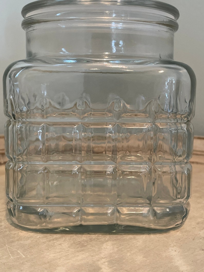 Vintage Glass Storage Jar With Lid Etsy