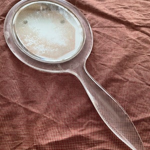 Vintage Hand Mirror ~ Double Sided by Fullerbrush Company ~ Clear Lucite