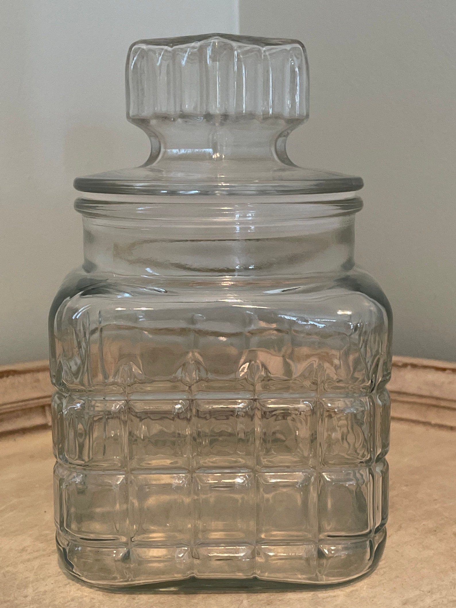 Vintage Glass Storage Jar With Lid - Etsy
