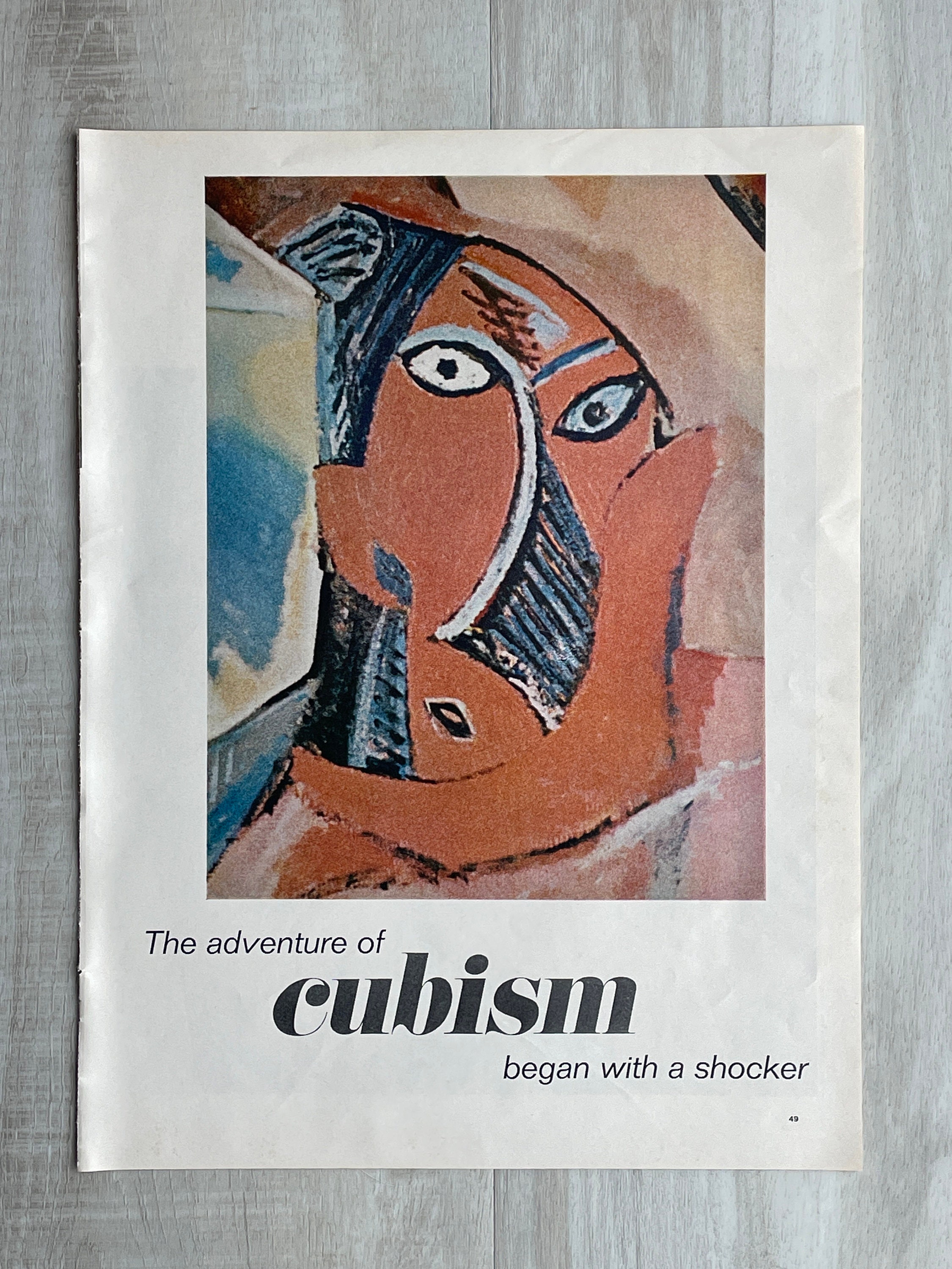 Vintage Magazine Print ~ the Adventure of Cubism Began With