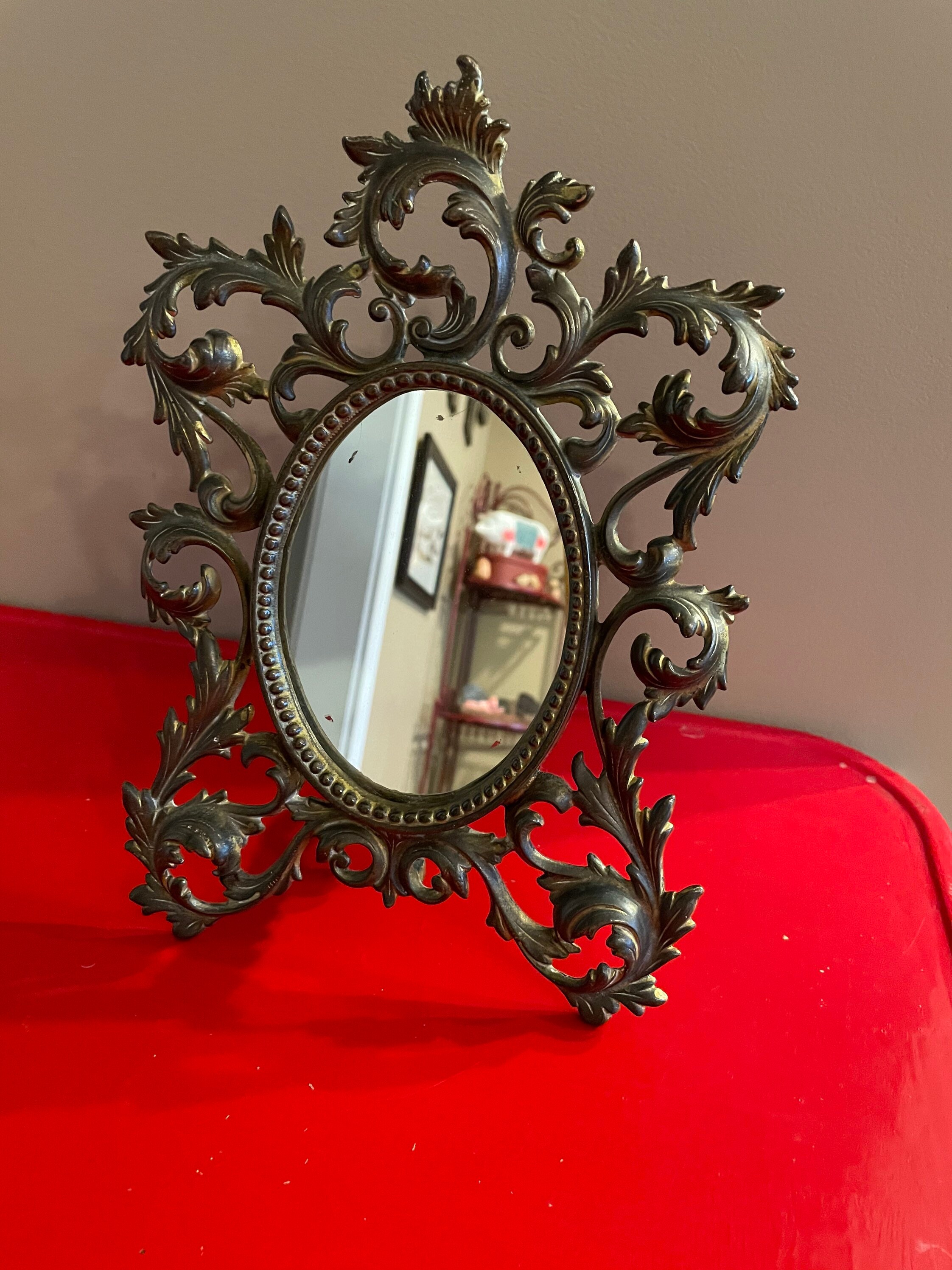 Antique Victorian Picture Frame With Mirror Etsy