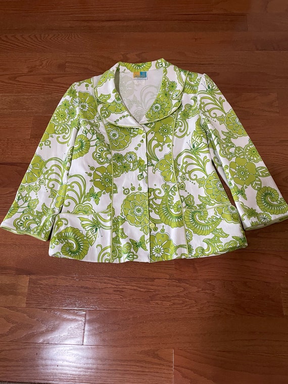 Sea Suns Women’s Blazer ~ White and Lime Green ~ S