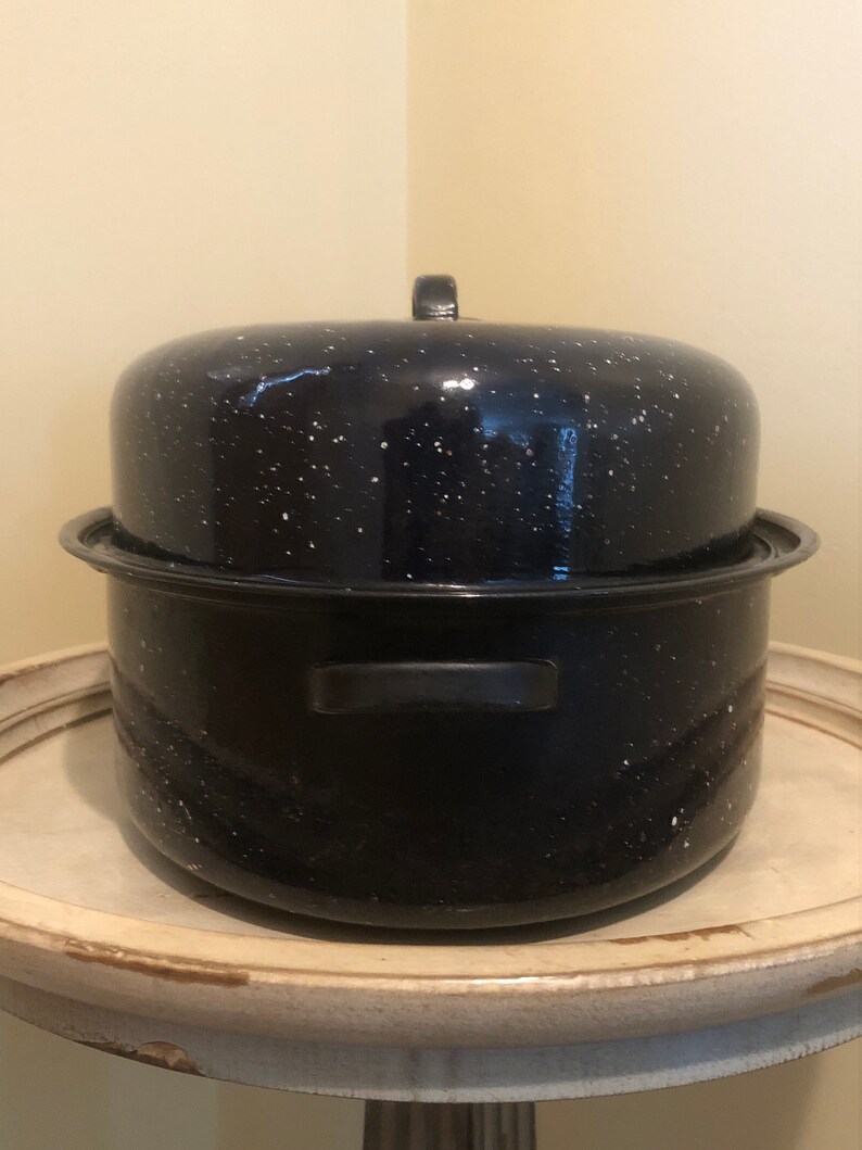 Vintage Enamelware Roasting Pan Etsy