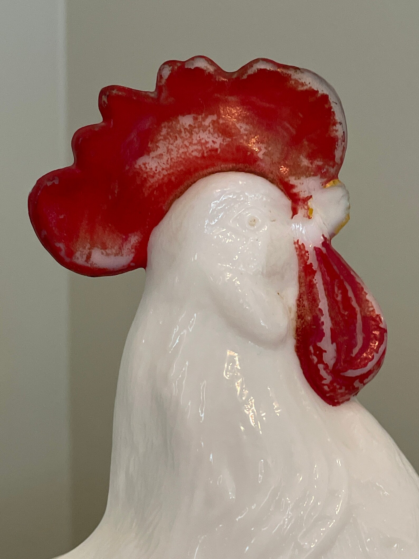 Milk Glass Rooster Candy Dish Etsy