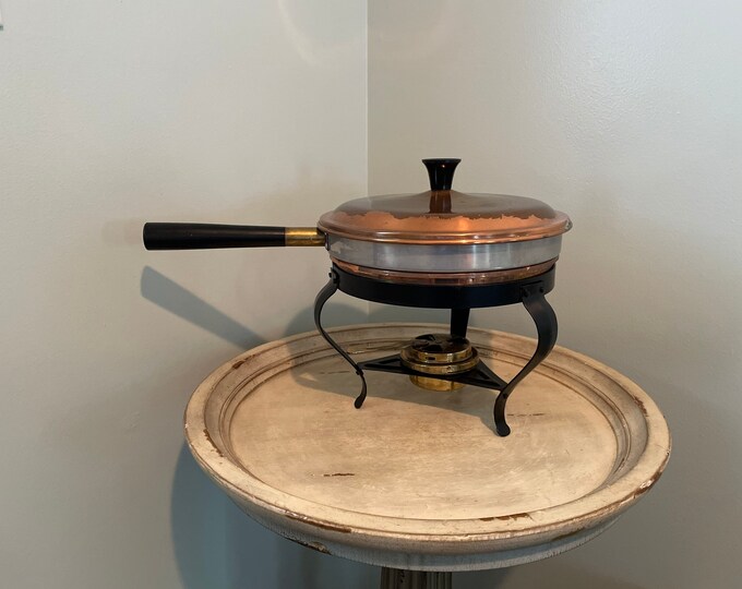 Vintage Copper Fondue Pot Double Boiler Etsy