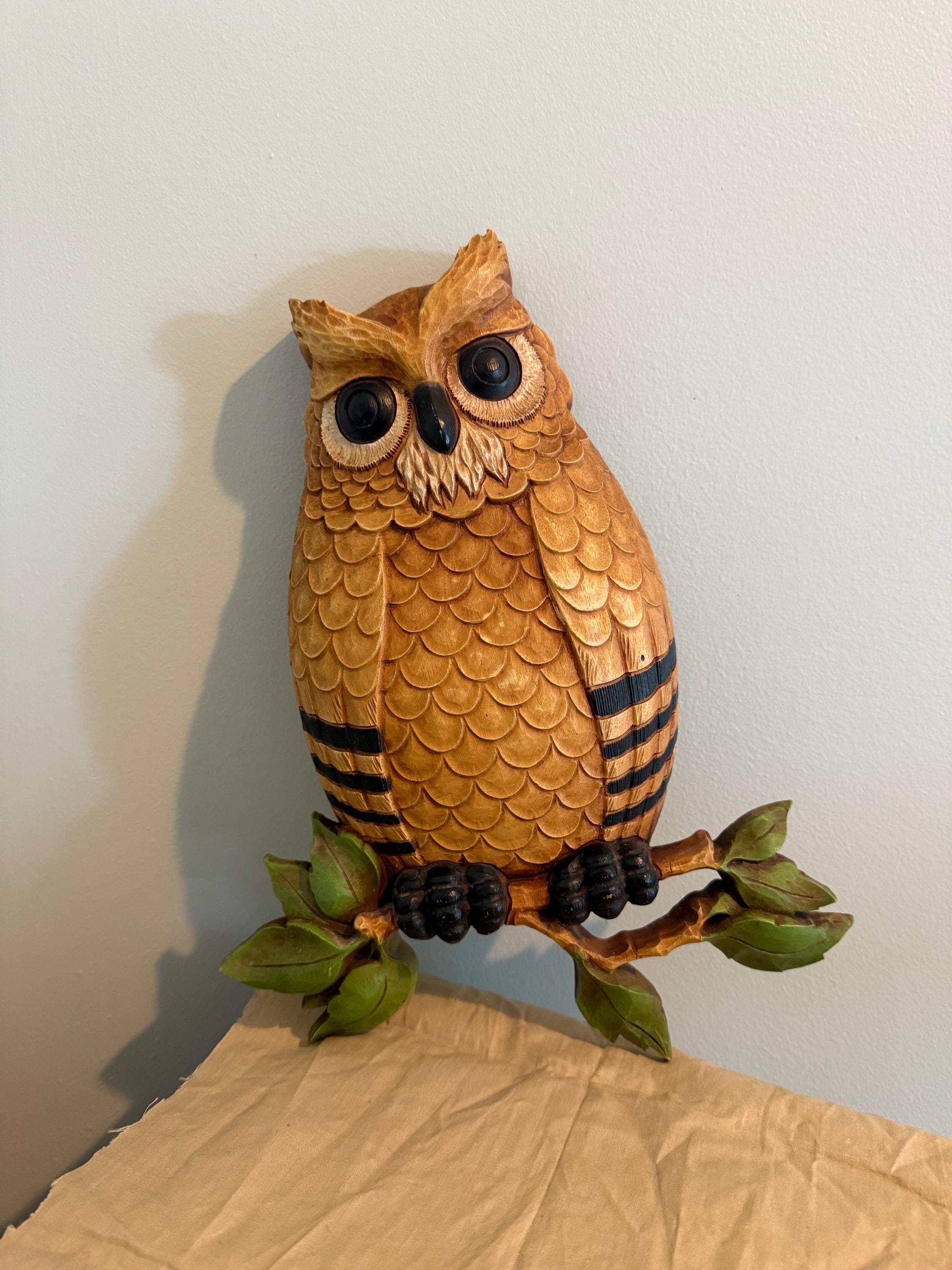 70s HOMCO ウォールデコ フクロウ made in usa 壁掛け Vintage Homco Owl ~ Single Hanging Wall Decor ~ Owl on Branch - Etsy